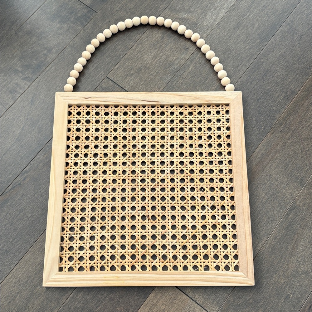 MICHAELS Wooden Rattan Wall Hanging Frame, Floral Display Craft Door Decor Straw